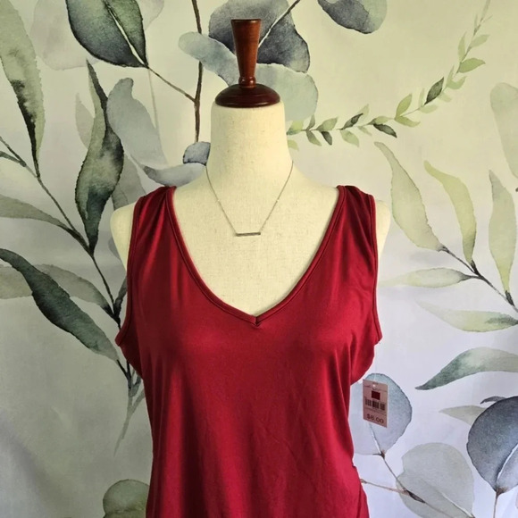 M FASIS | Lavish Cinch Side Tank Top in Red sz 1X - Picture 2 of 10